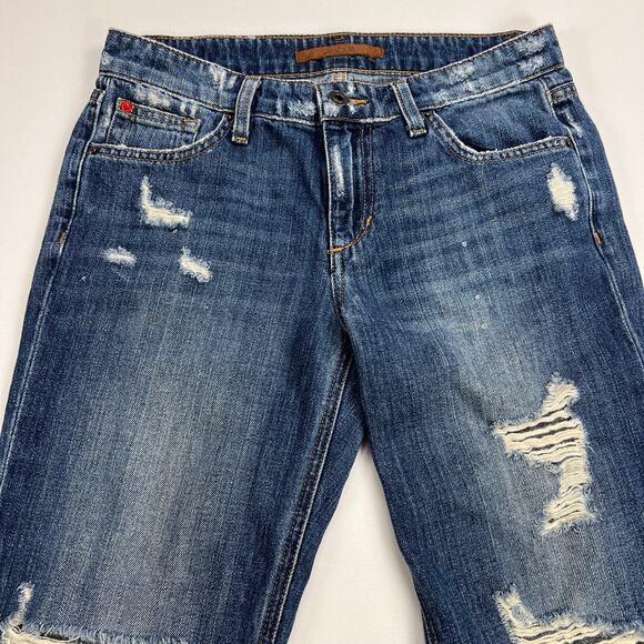 Joe's Jeans The Billie Boyfriend Slim Crop Japanese Denim Distressed Size 25 - Picture 3 of 13